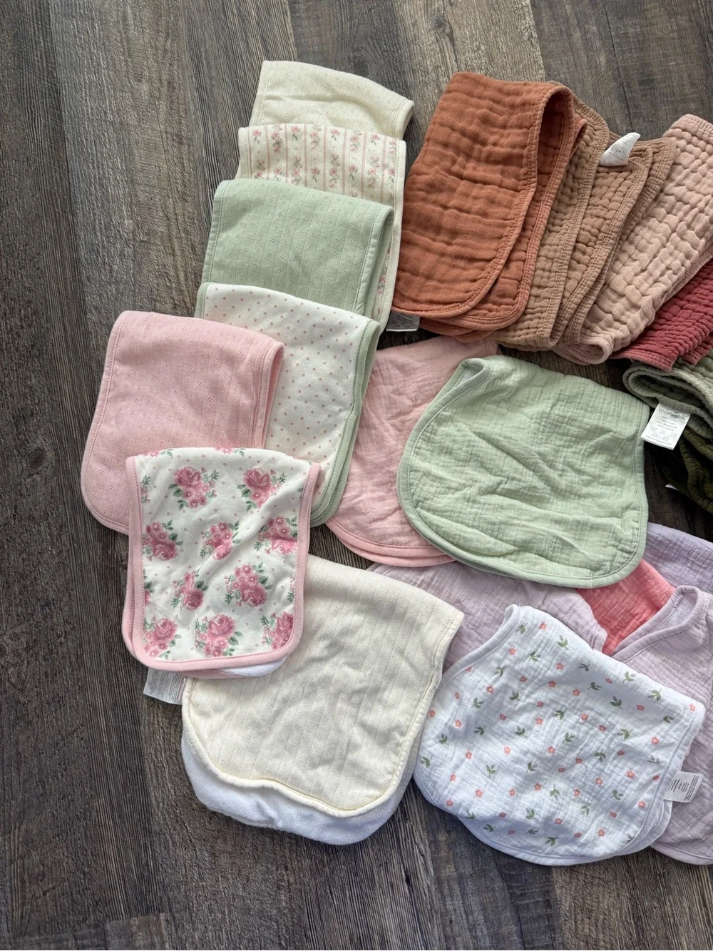 Multi-Pack Muslin Baby Burp Cloths - Pastel Mix